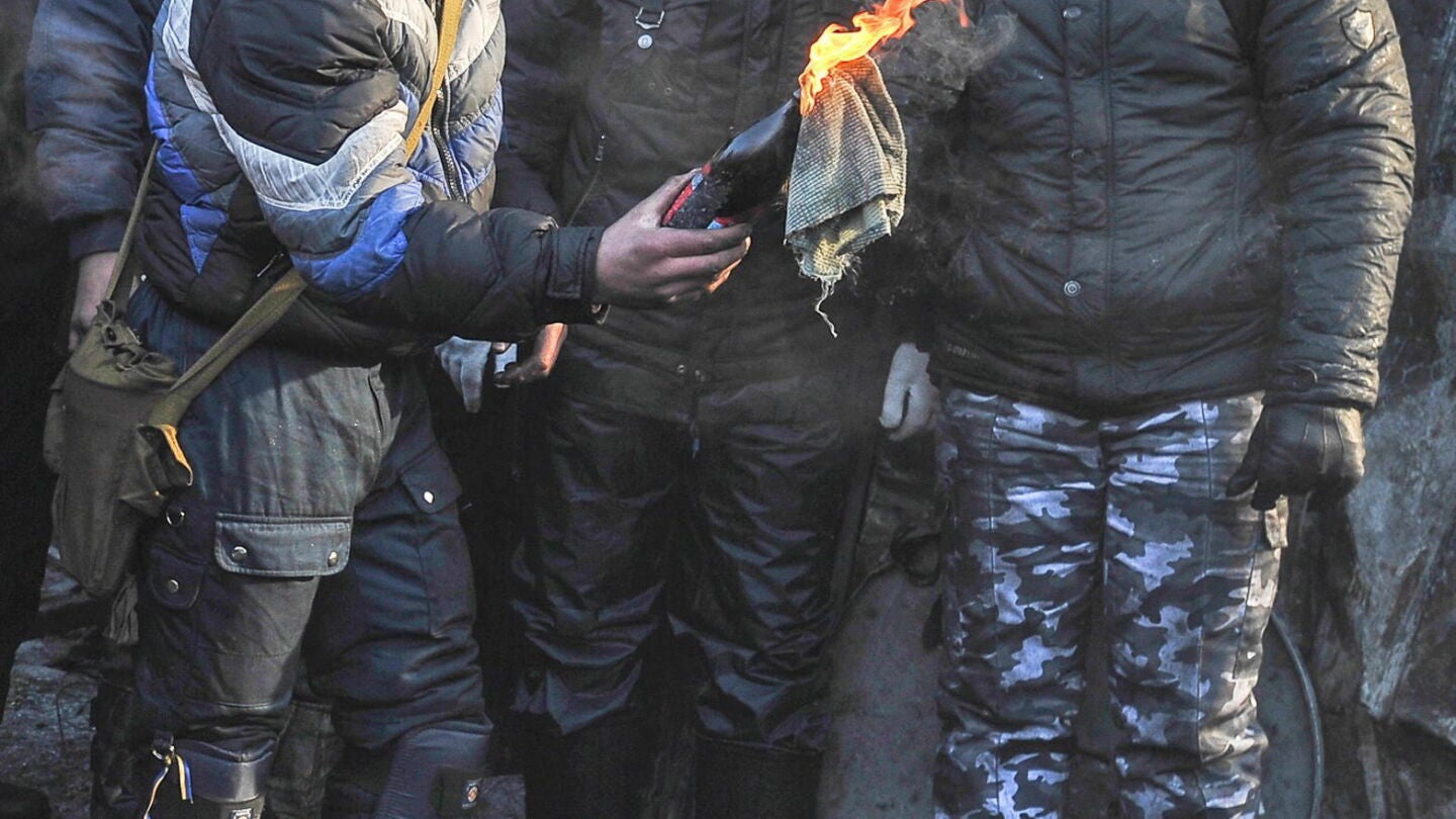 Manifestantes en Kiev