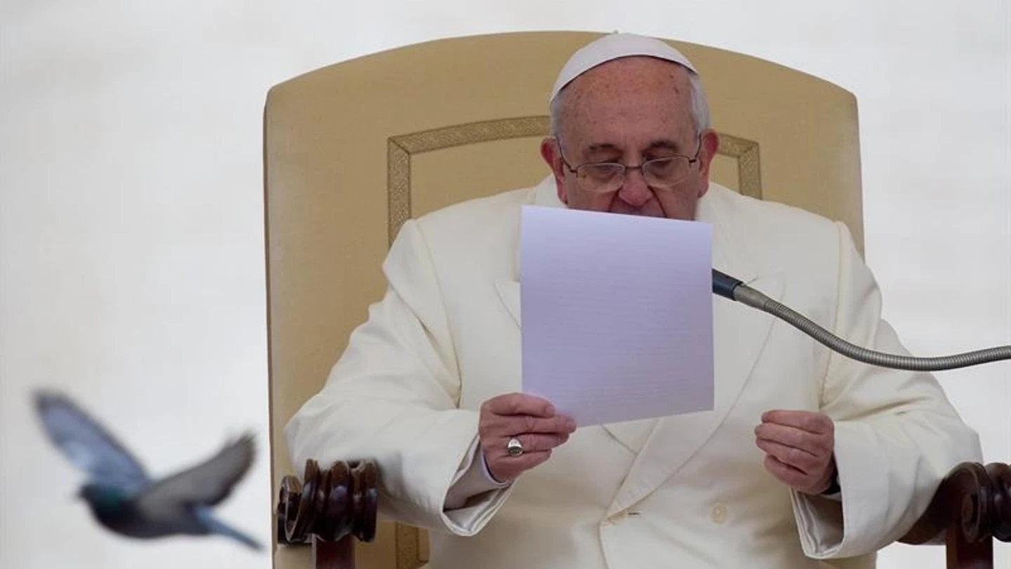 El papa Francisco, durante la audiencia de este miércoles El papa Francisco, durante la audiencia de este miércoles