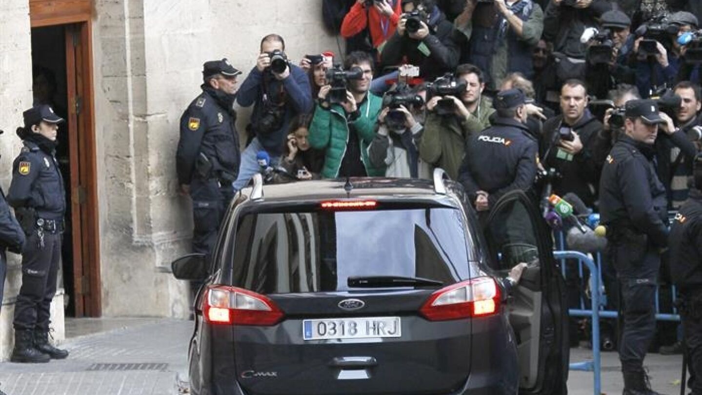 La infanta a su llegada a los juzgados de Palma