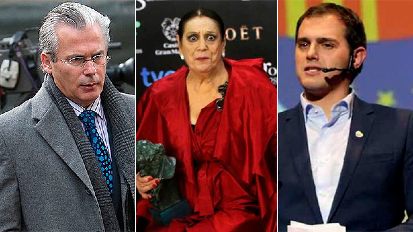 Baltasar Garz&oacute;n, Terele P&aacute;vez y Albert Rivera en laSexta Noche
