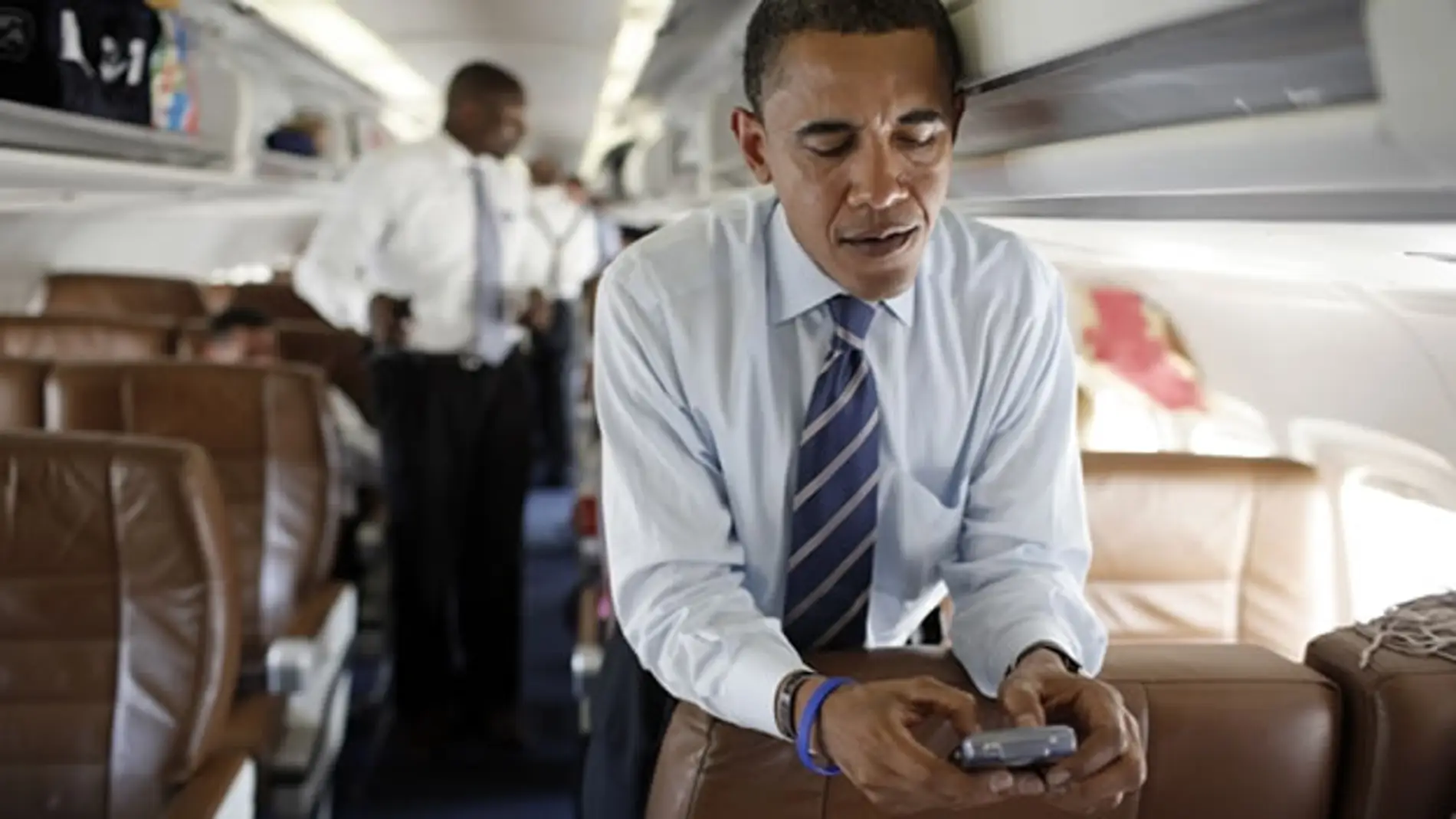 Imagen del presidente de EEUU con su 'smartphone'