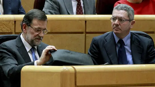 Alberto Ruiz Gallardón y Rajoy en el Senado Alberto Ruiz Gallardón y Rajoy en el Senado