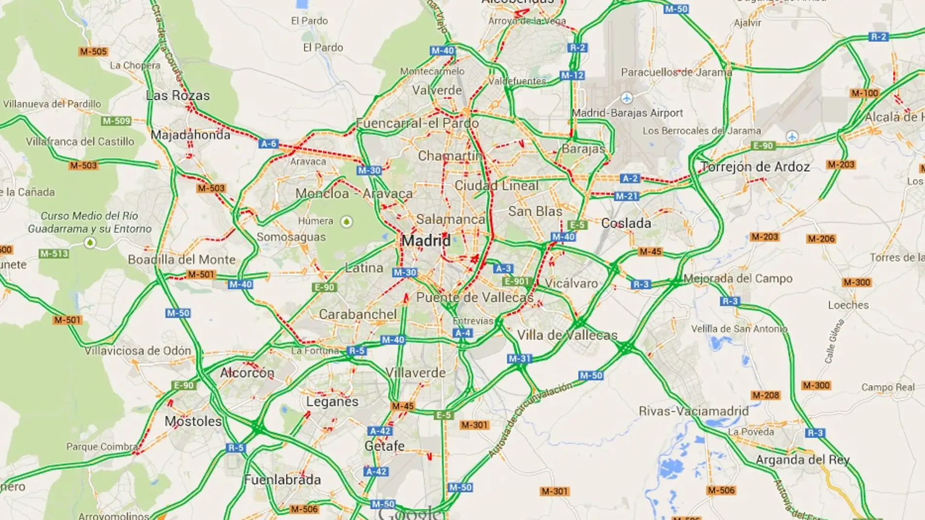 Tráfico en tiempo real en Madrid