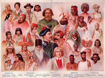 Ilustración con diferentes grupos étnicos