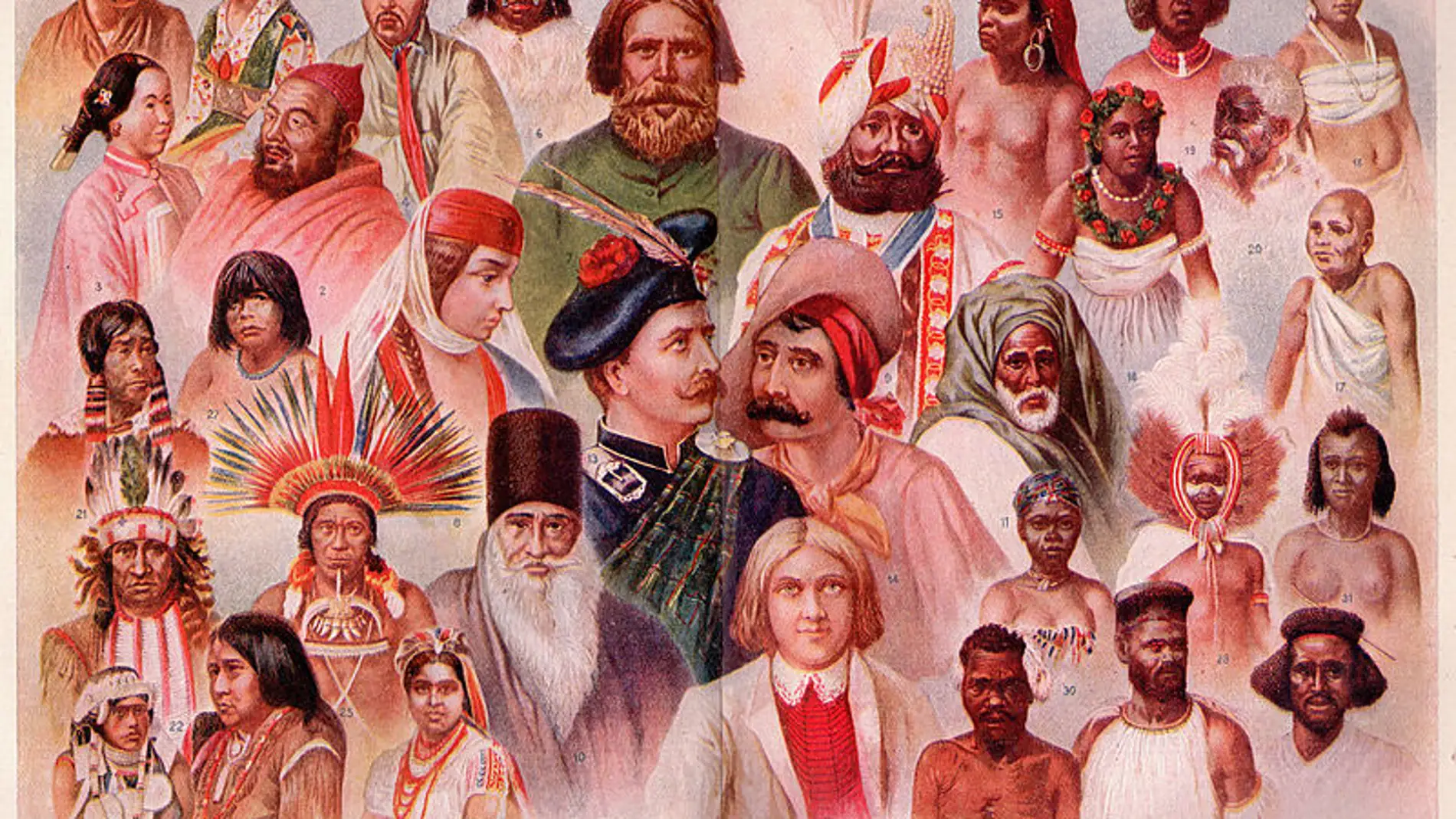 Ilustración con diferentes grupos étnicos