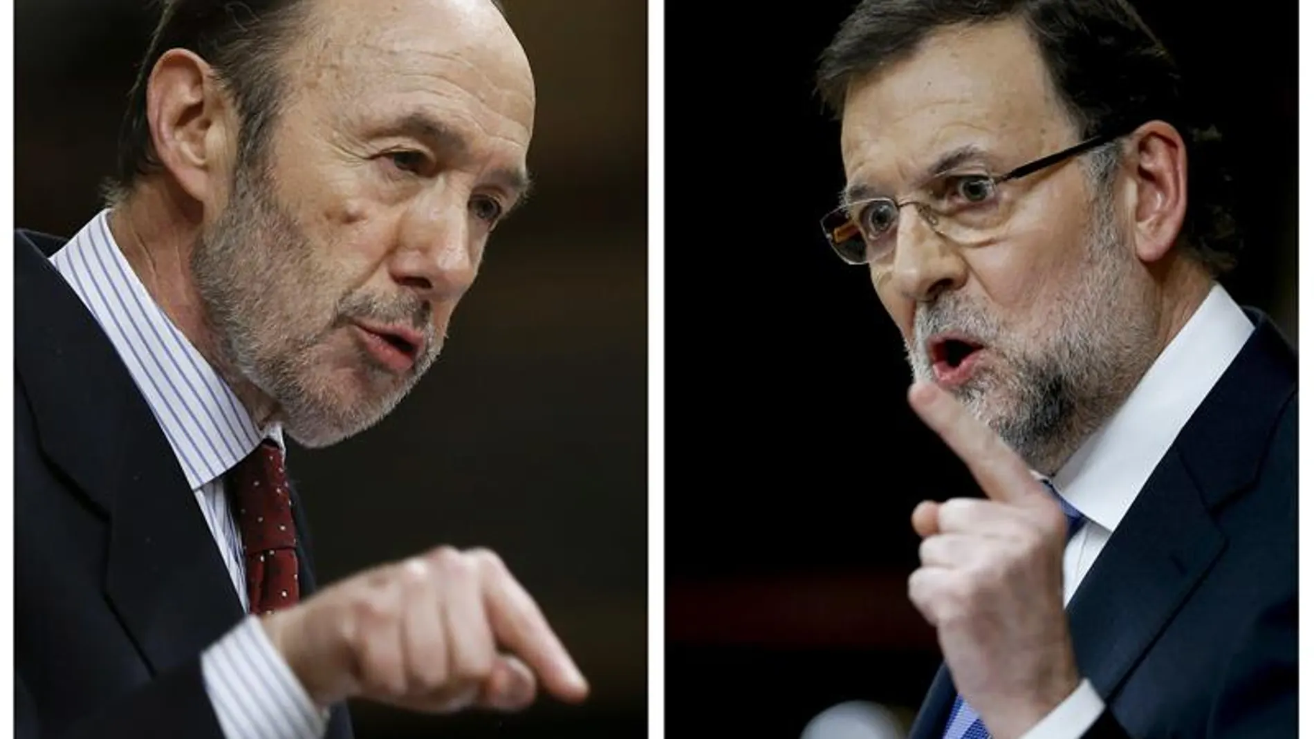 Rajoy y Rubalcaba en el debate