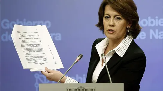 Yolanda Barcina durante una comparecencia ante los medios Yolanda Barcina durante una comparecencia ante los medios