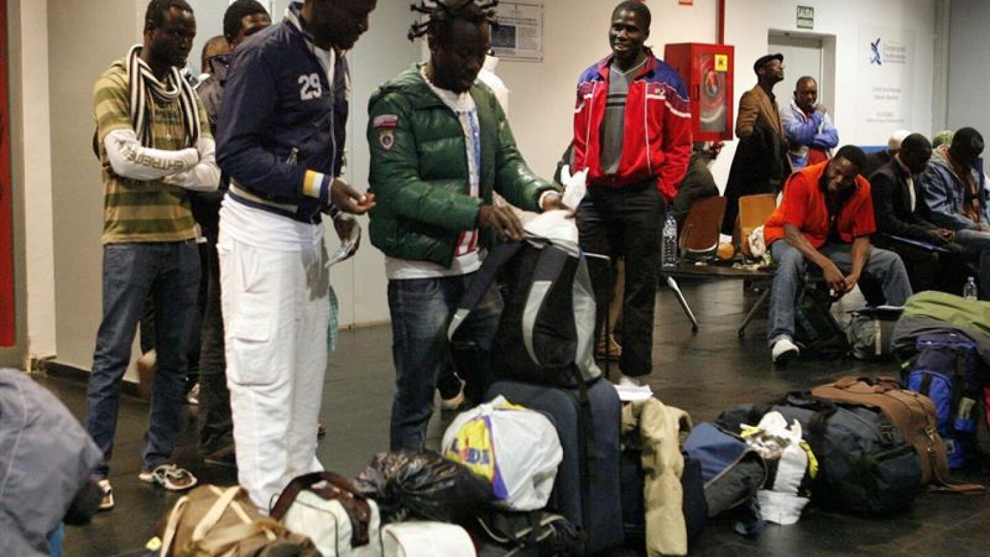 Inmigrantes en el CETI de Melilla