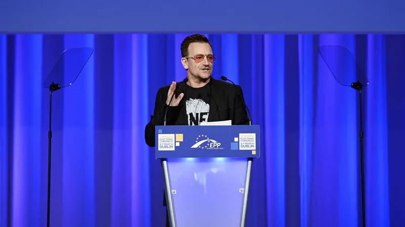 Bono, cantante de U2 en Irlanda