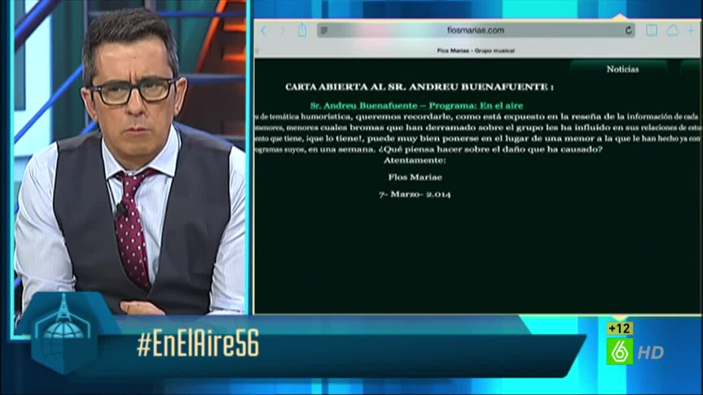 Comunicado de Flos Mariae a Andreu Buenafuente
