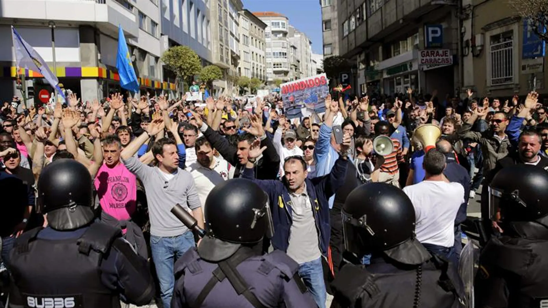 Protesta de los marineros en Santiago