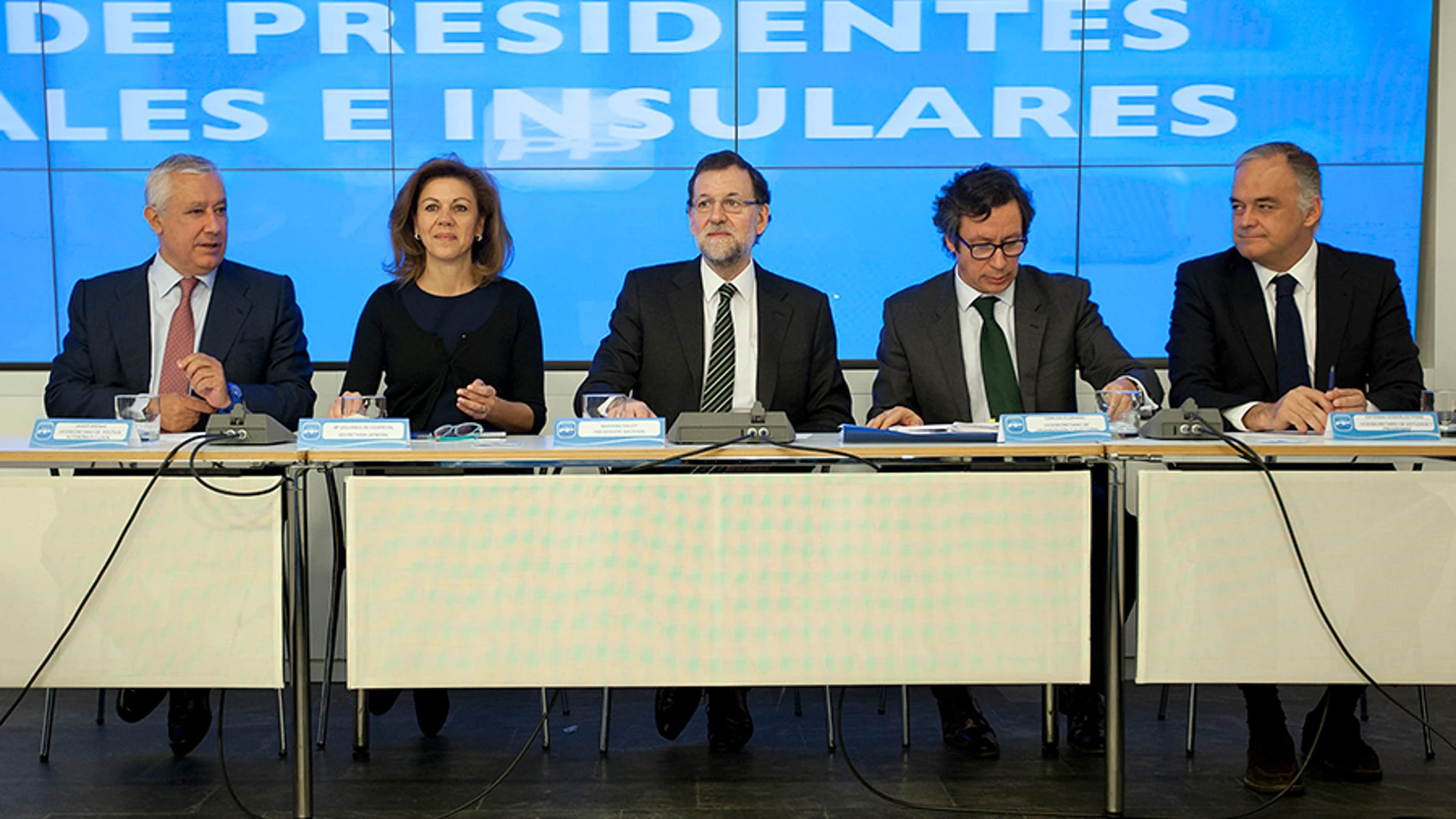 Arenas, Cospedal, Rajoy, Foriano y Pons
