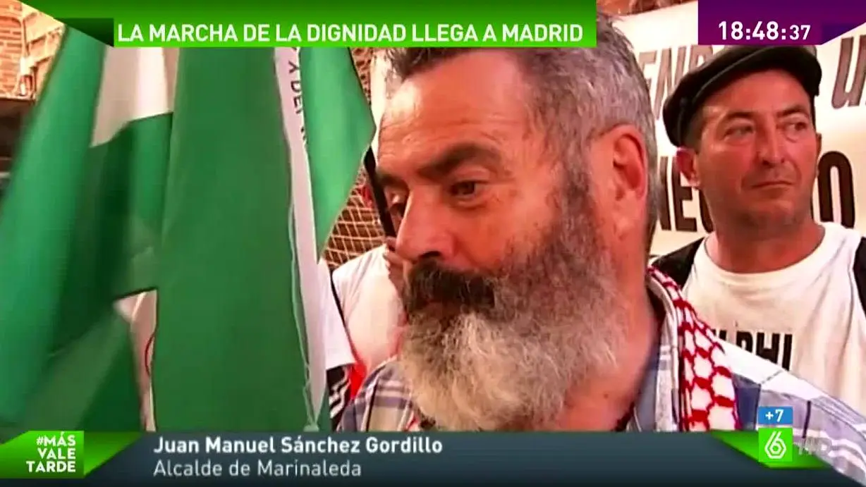 Sánchez Gordillo en la marcha por la dignidad