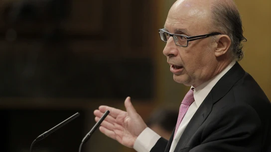 Montoro, durante una comparecencia pública Montoro, durante una comparecencia pública