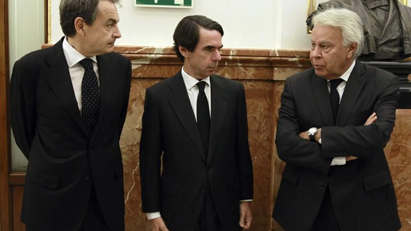 Zapatero, Aznar y Felipe González Zapatero, Aznar y Felipe González