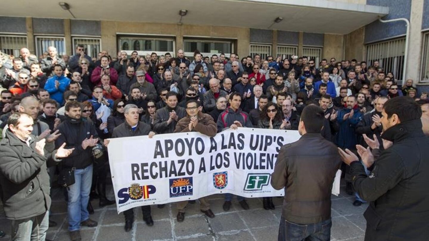 200 polic&iacute;as nacionales se han concentrado en Zaragoza