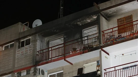 Vista de la fachada del edificio donde se produjo el incendio Vista de la fachada del edificio donde se produjo el incendio