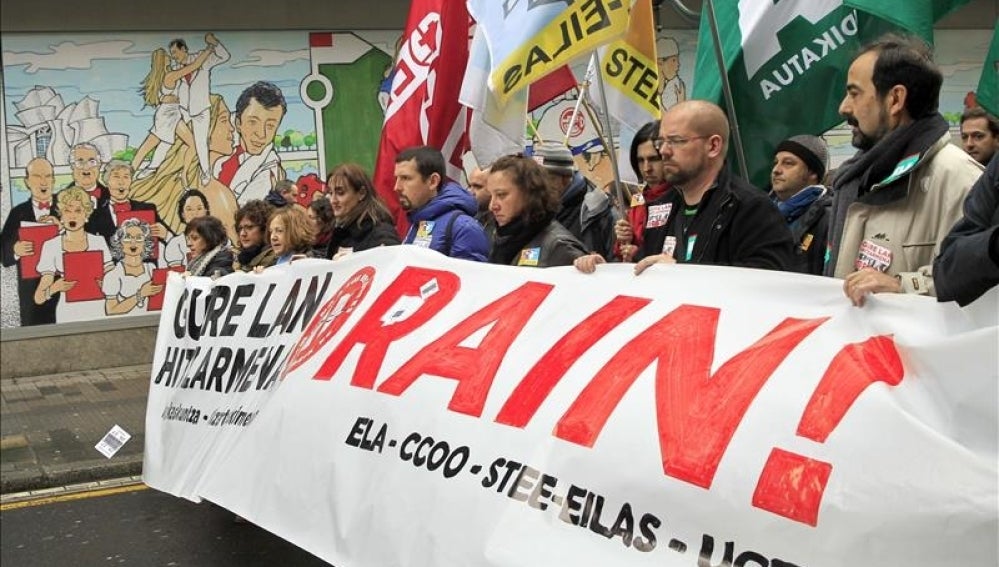 Manifestación convocada en Bilbao, con motivo de la huelga en el sector