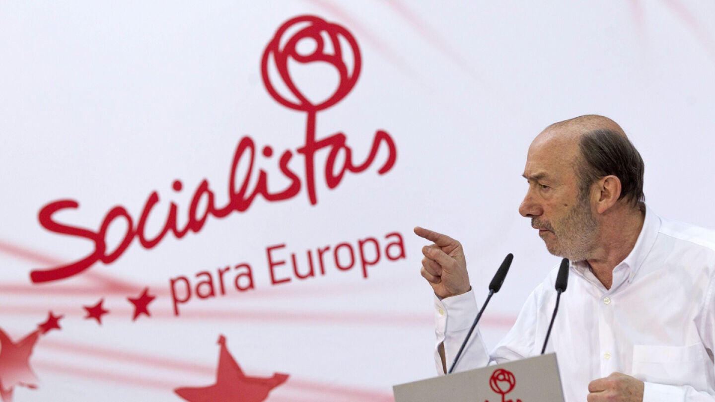 Alfredo Rubalcaba, en un acto del PSOE