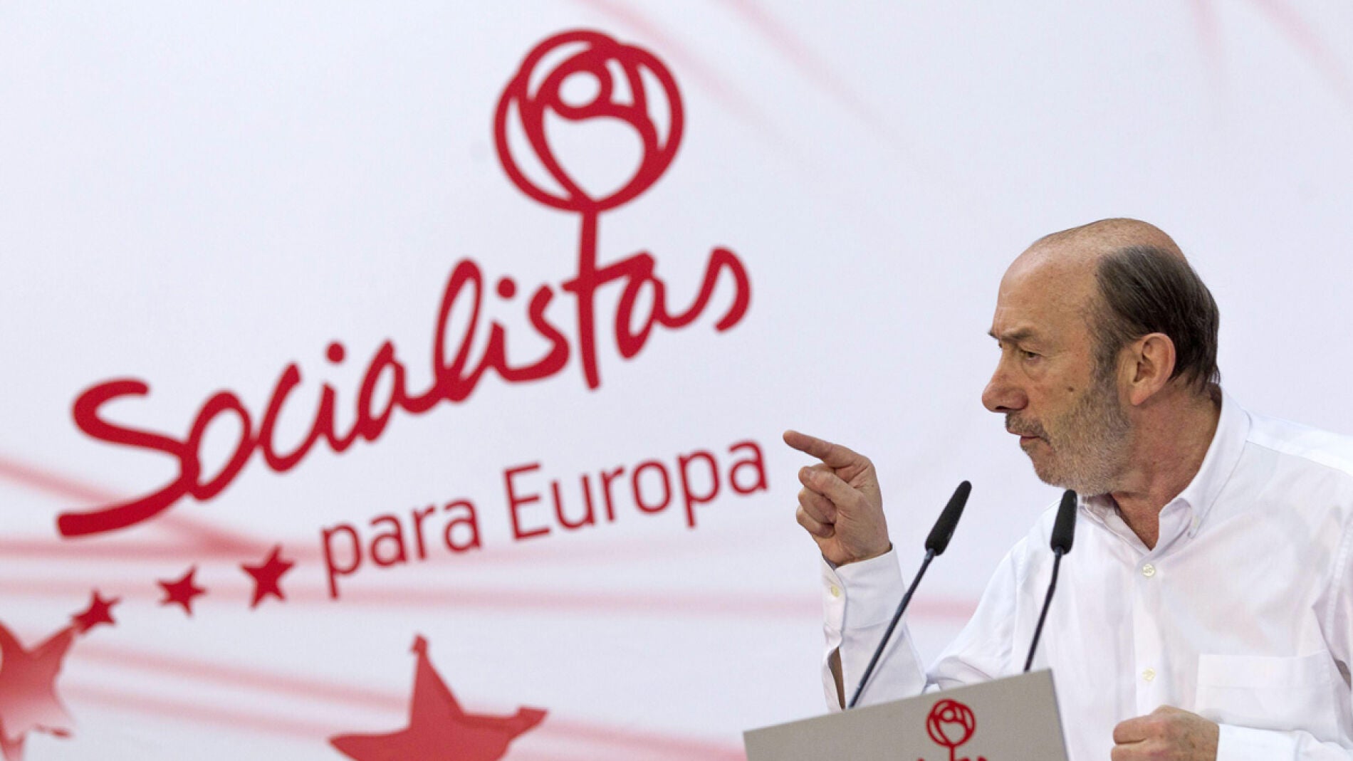 Alfredo Rubalcaba, en un acto del PSOE