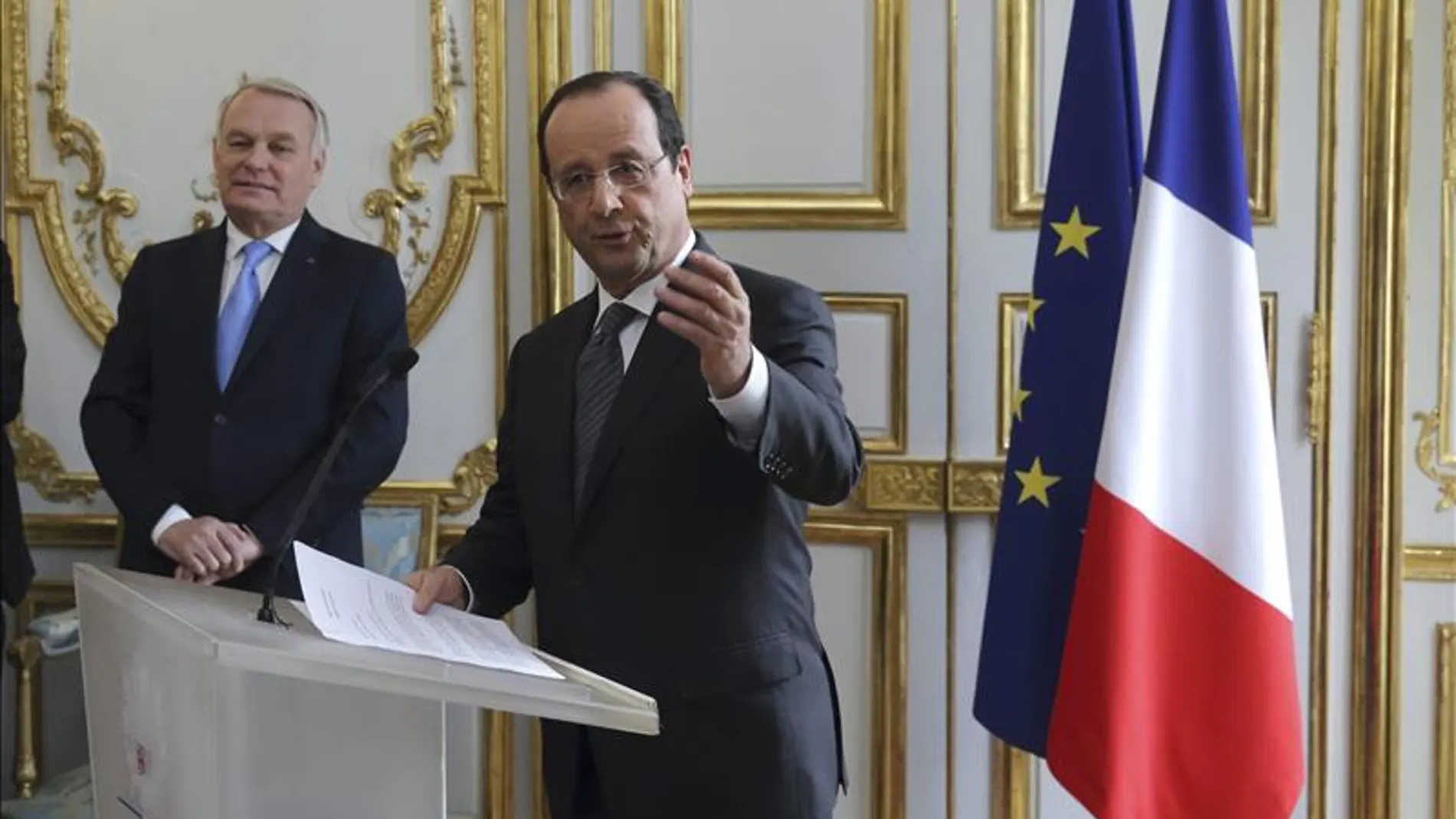 François Hollande con Jean-Marc Ayrault, primer ministro