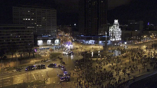 Vista de la plaza de Colón de Madrid al término de las marchas por la dignidad que convocaron a decenas de miles de manifestantes en la capital Vista de la plaza de Colón de Madrid al término de las marchas por la dignidad que convocaron a decenas de miles de manifestantes en la capital