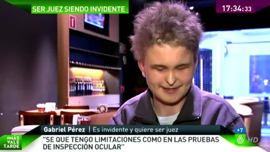 Gabriel Pérez, invidente que quiere ser juez Gabriel Pérez, invidente que quiere ser juez
