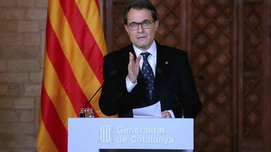Artur Mas durante su comparecencia Artur Mas durante su comparecencia