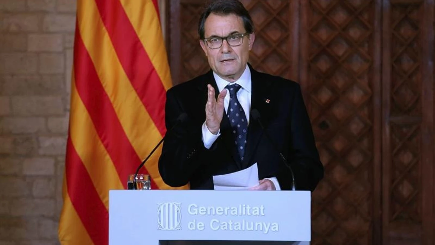 Artur Mas durante su comparecencia Artur Mas durante su comparecencia