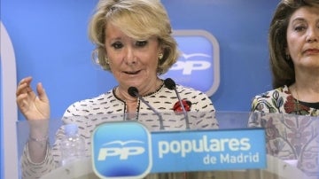 La presidenta del PP de Madrid, Esperanza Aguirre