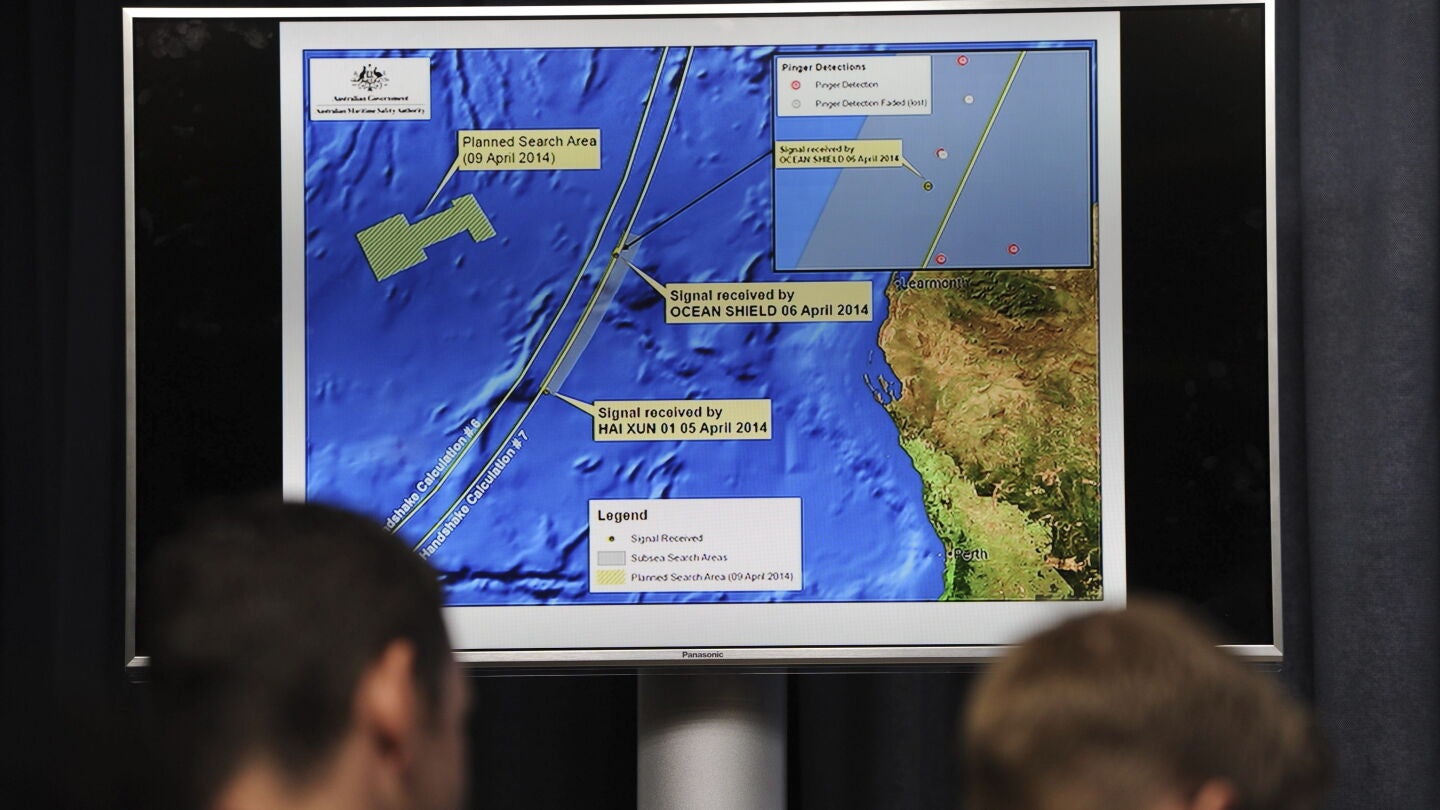 Gr&aacute;fico de la zona donde se procede a buscar el avi&oacute;n malasio desaparecido 
