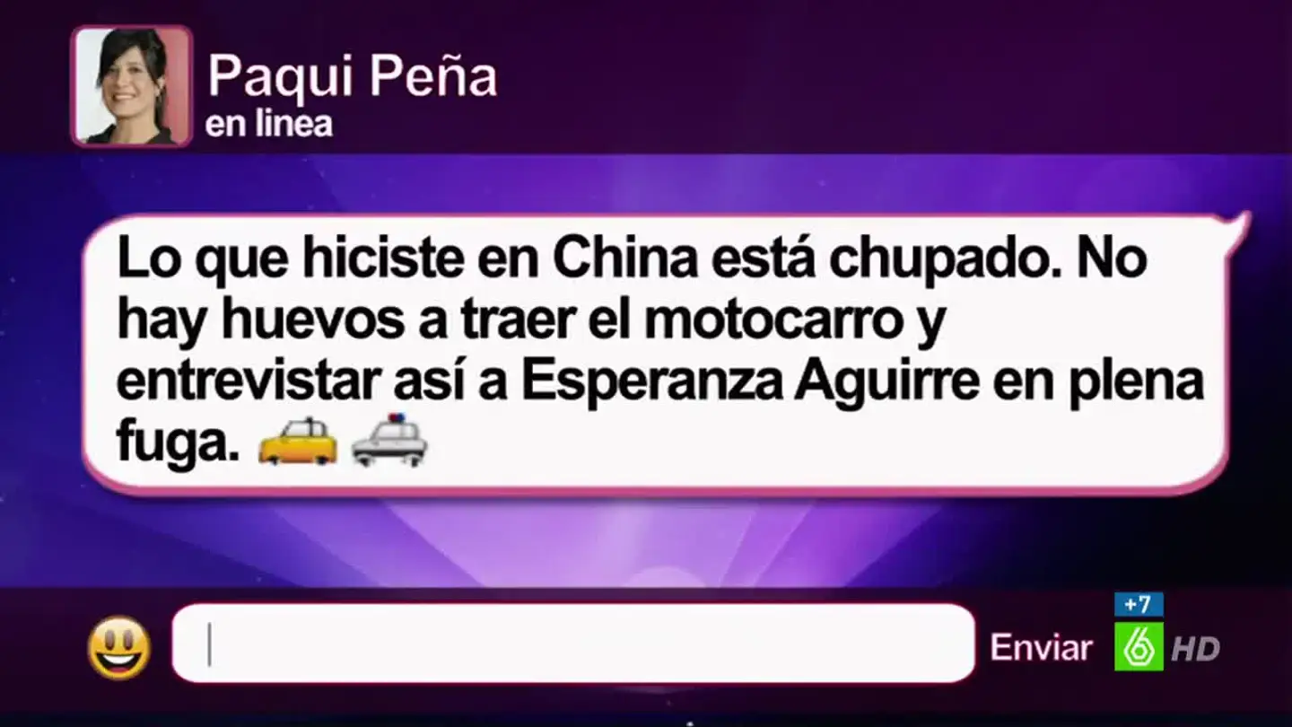 Ana Morgade escribe un whatsapp a Paqui Peña Ana Morgade escribe un whatsapp a Paqui Peña