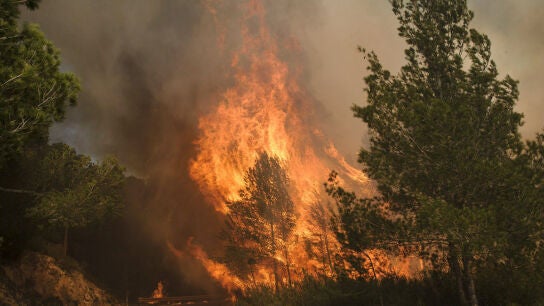 incendio declarado en la zona de Es Cubells, en el municipio ibicenco de Sant Josep de sa Talaia