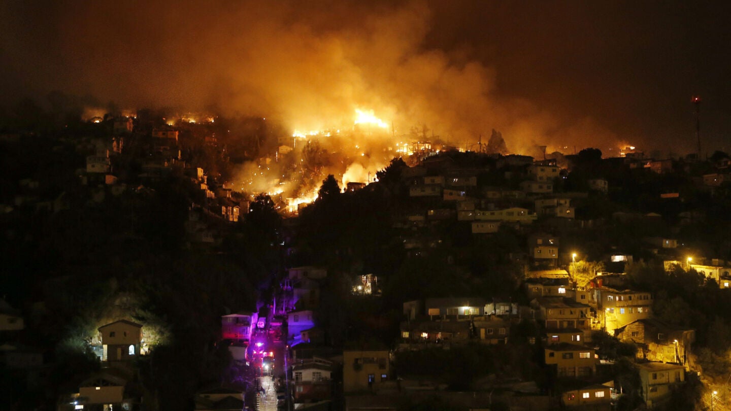 Uno de los cerros afectados en Valpara&iacute;so