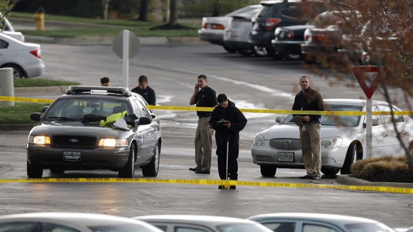 Lugar acordonado del tiroteo en Kansas