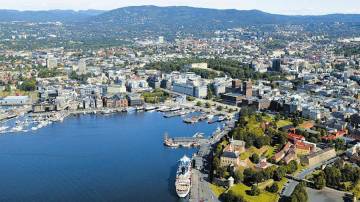 Imagen aérea de la ciudad de Oslo