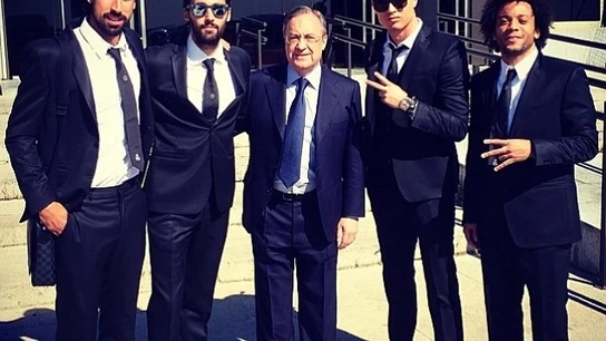 Khedira, Arbeloa, Florentino Pérez y Marcelo camino a Valencia Khedira, Arbeloa, Florentino Pérez y Marcelo camino a Valencia