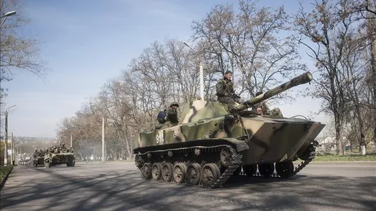 Vehículos armados en la región de Donetsk Vehículos armados en la región de Donetsk