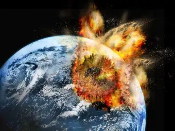 Recreación del impacto de un meteorito gigante Recreación del impacto de un meteorito gigante