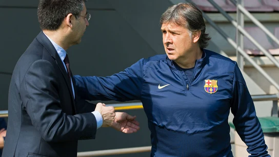 Bartomeu junto al Tata Martino Bartomeu junto al Tata Martino