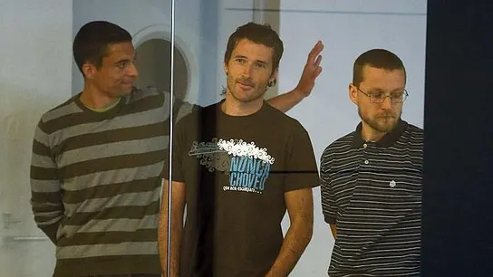 Eduardo Vigo Domínguez (i), Roberto Rodríguez Fiallega (c), y Antos Santos Pérez (i), tres de los cuatro presuntos terroristas Eduardo Vigo Domínguez (i), Roberto Rodríguez Fiallega (c), y Antos Santos Pérez (i), tres de los cuatro presuntos terroristas