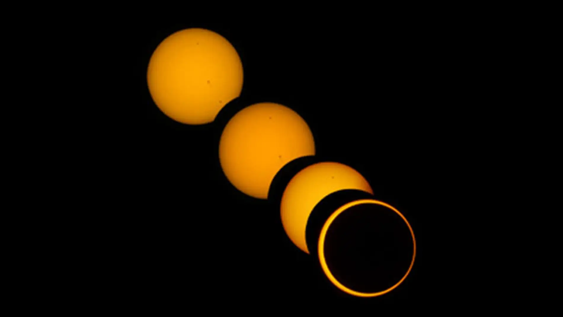 Secuencia de un eclipse de Sol anular