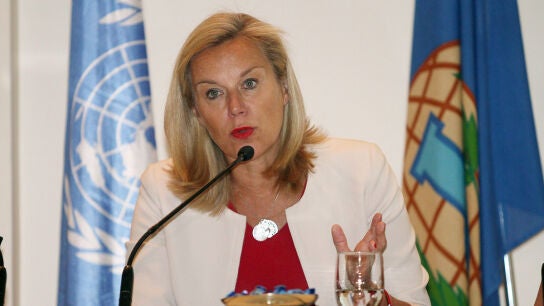 Sigrid Kaag, representante especial de la supervisi&oacute;n de la misi&oacute;n para eliminar las armas qu&iacute;micas en Siria