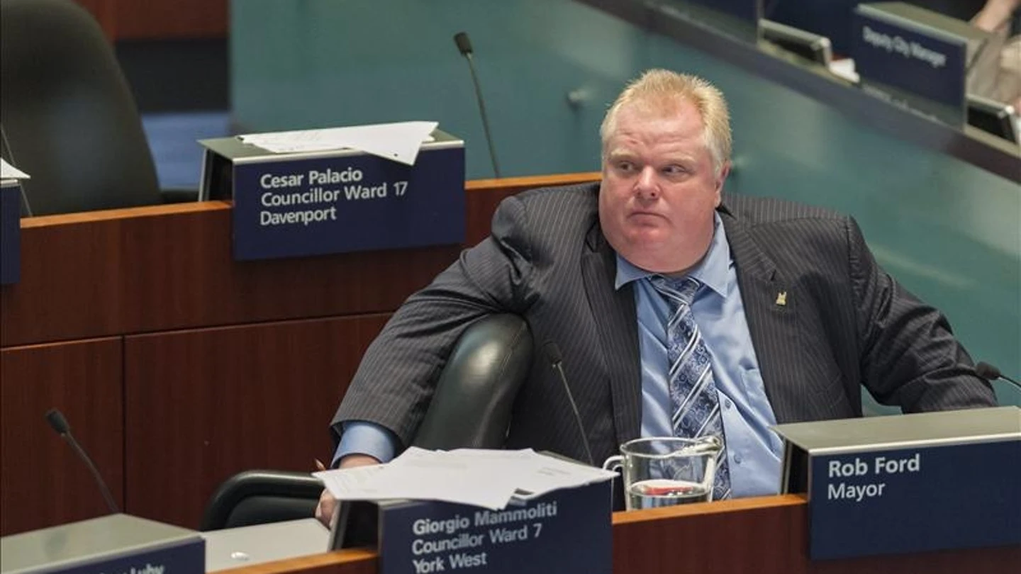 El alcalde de Toronto, Rob Ford, en una reunión El alcalde de Toronto, Rob Ford, en una reunión