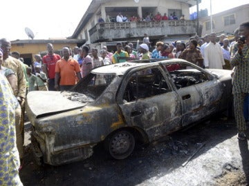 Imagen del atentado del pasado 14 de abril en Abuya Imagen del atentado del pasado 14 de abril en Abuya