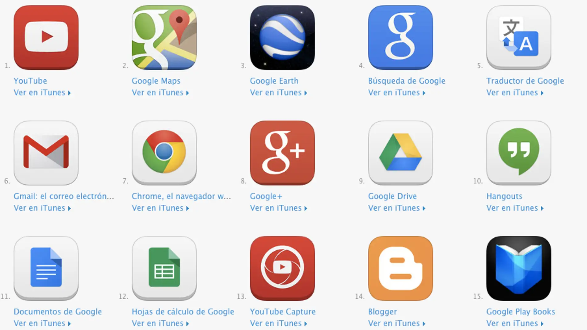 Apps de Google en iOS