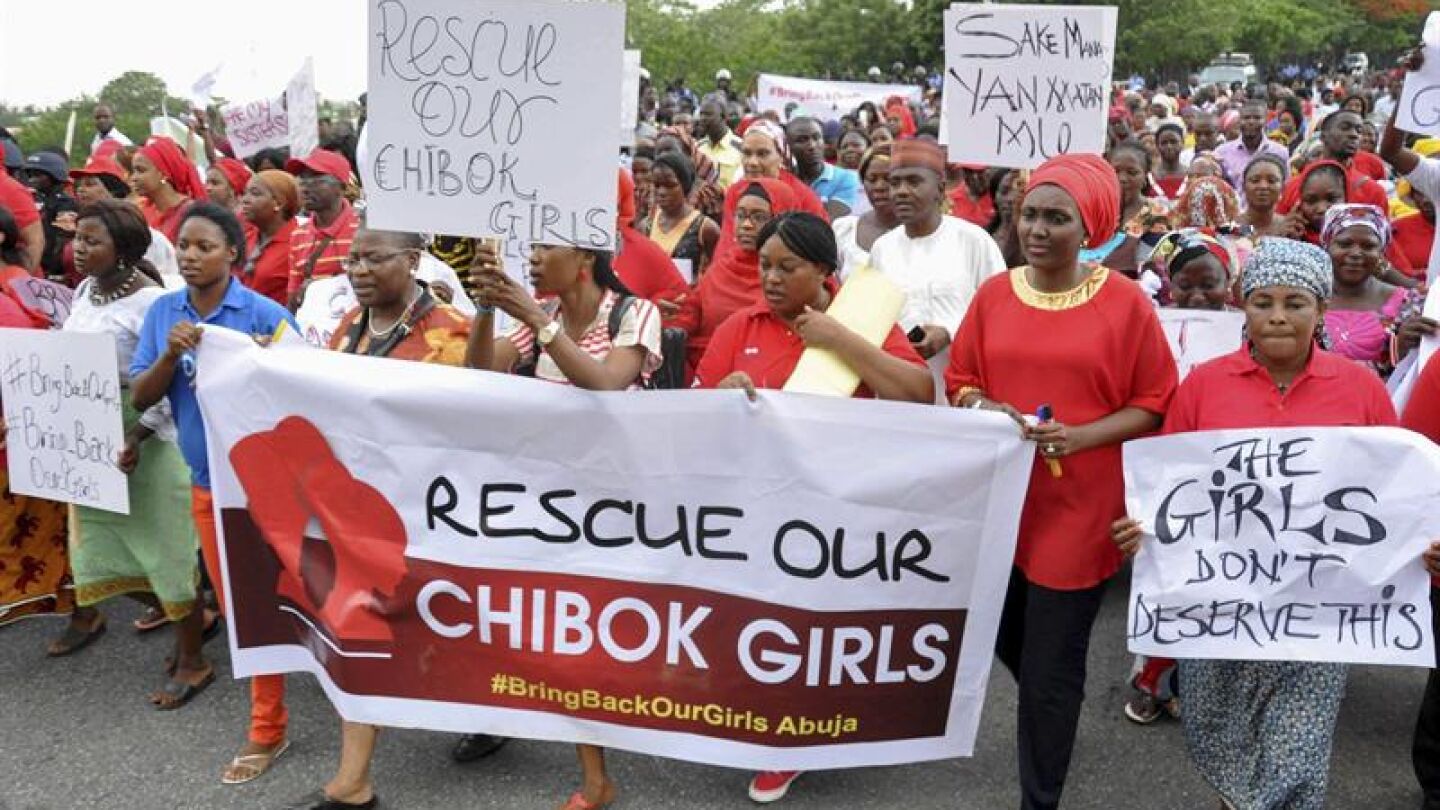 Manifestaci&oacute;n por la liberaci&oacute;n de las menores secuestradas en Nigeria