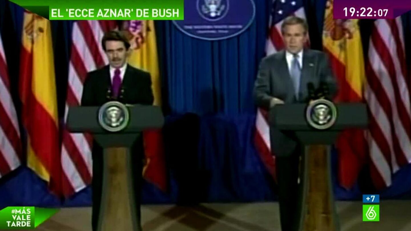Jos&eacute; Mar&iacute;a Aznar con Bush