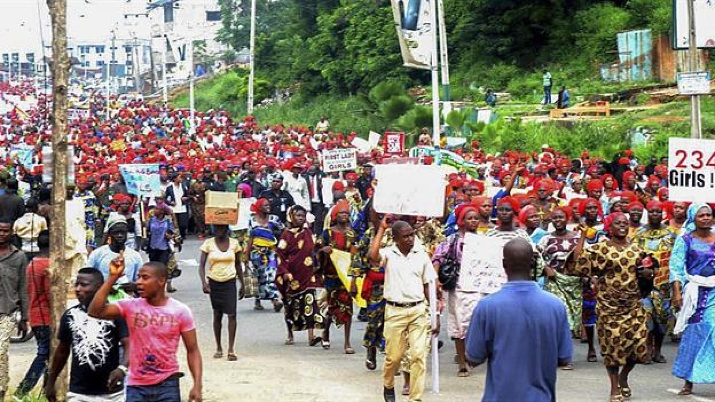 Manifestaci&oacute;n por la liberaci&oacute;n de las menores de Nigeria