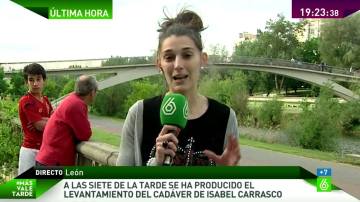 Sara Martín en el lugar de los hechos en León